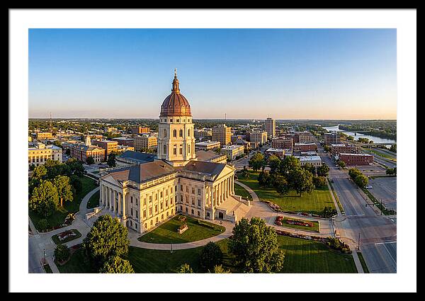 Kansas State Capitol At Sunset
