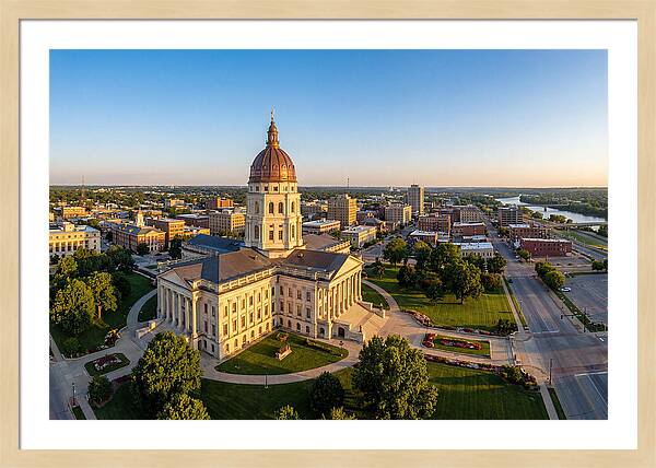 Kansas State Capitol At Sunset