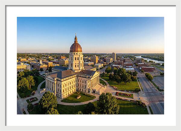 Kansas State Capitol At Sunset