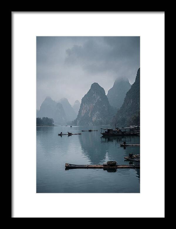 Karst Peaks Reflected In Water