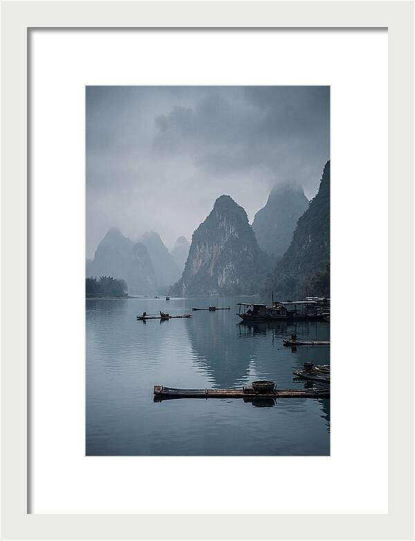 Karst Peaks Reflected In Water