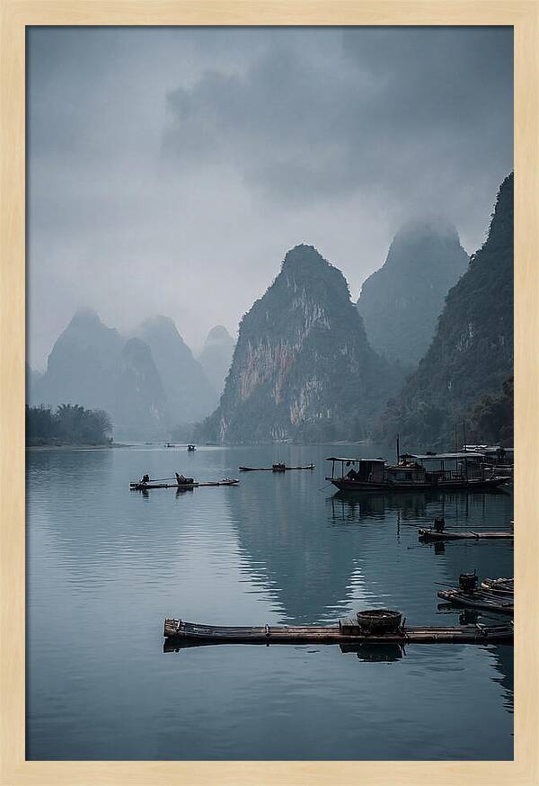Karst Peaks Reflected In Water