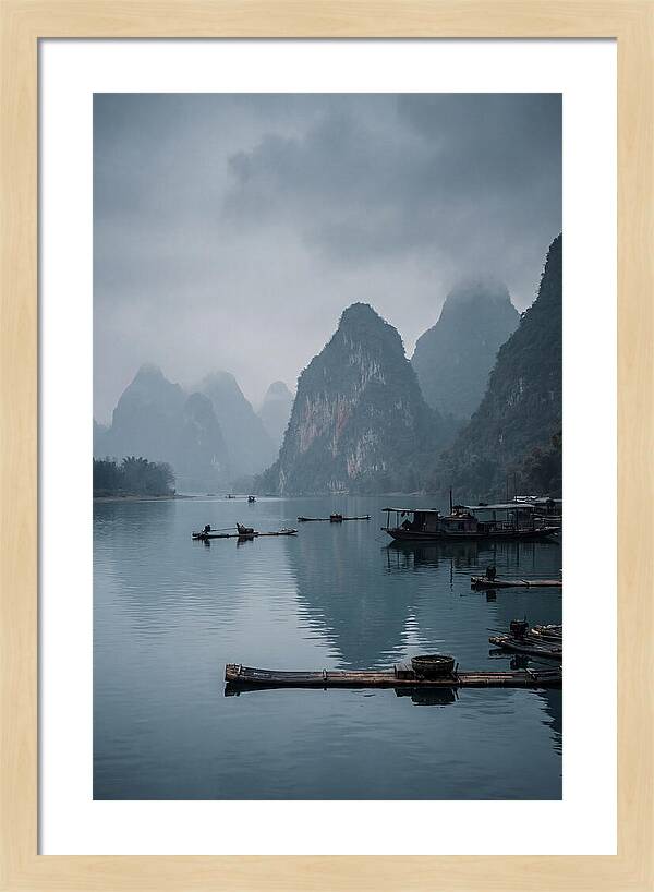 Karst Peaks Reflected In Water