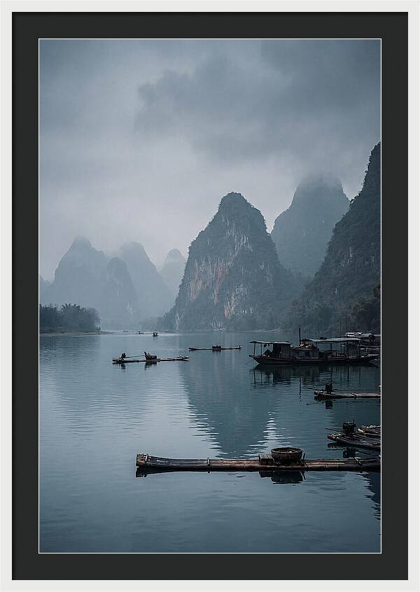 Karst Peaks Reflected In Water