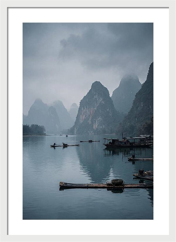 Karst Peaks Reflected In Water