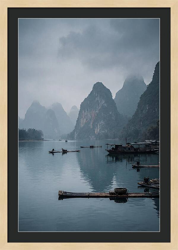 Karst Peaks Reflected In Water