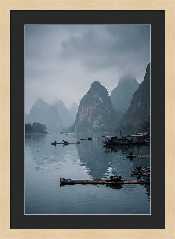 Karst Peaks Reflected In Water