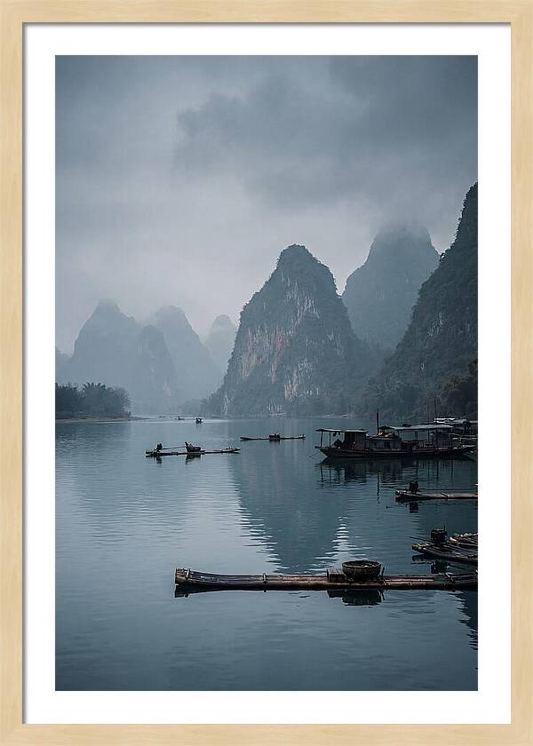 Karst Peaks Reflected In Water