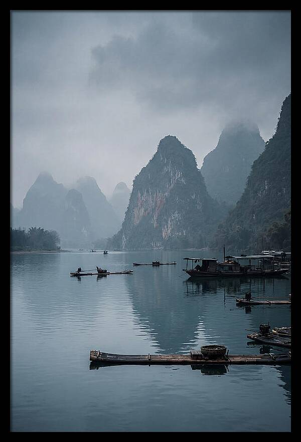 Karst Peaks Reflected In Water