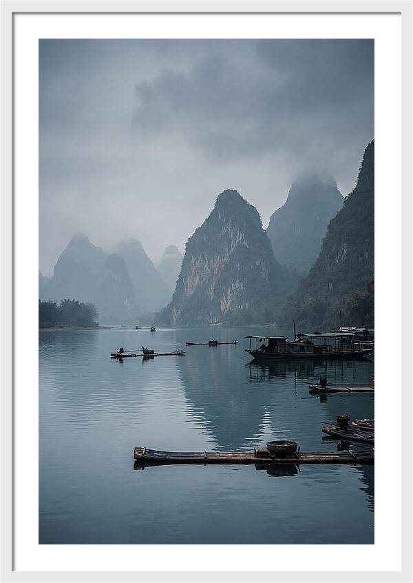 Karst Peaks Reflected In Water