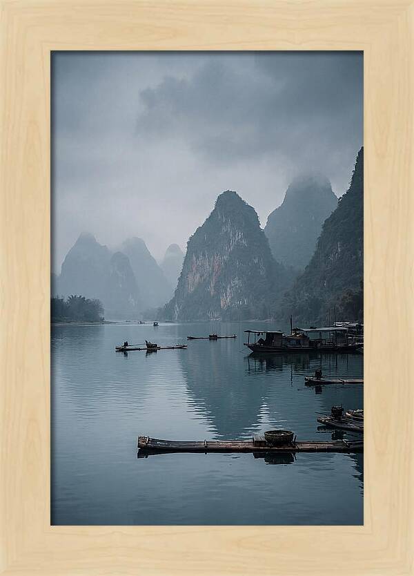 Karst Peaks Reflected In Water