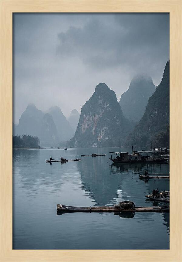 Karst Peaks Reflected In Water