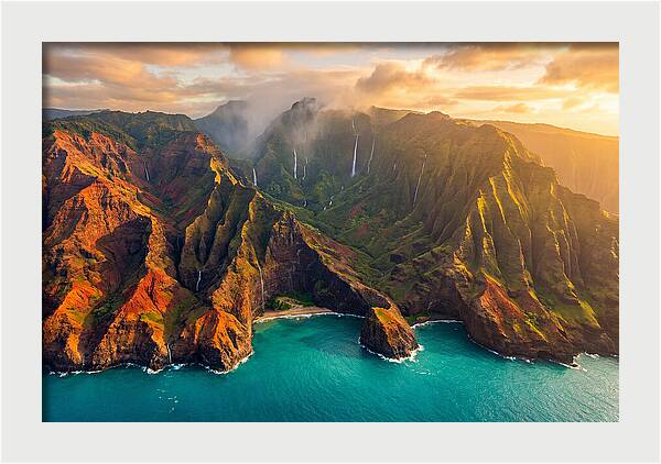 Kauais Majestic Coastline At Dusk