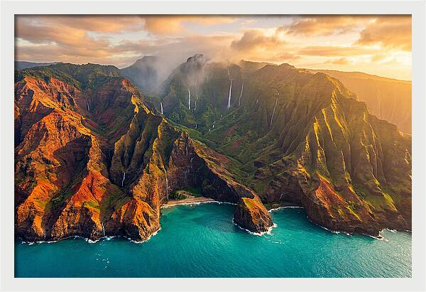 Kauais Majestic Coastline At Dusk
