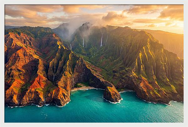 Kauais Majestic Coastline At Dusk