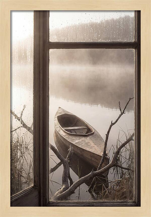 Kayak On Misty Lake