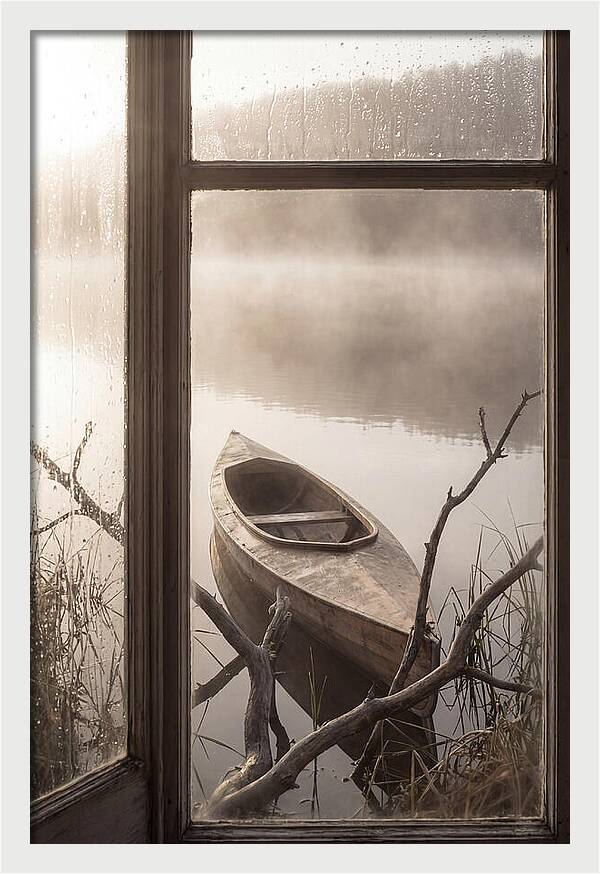 Kayak On Misty Lake