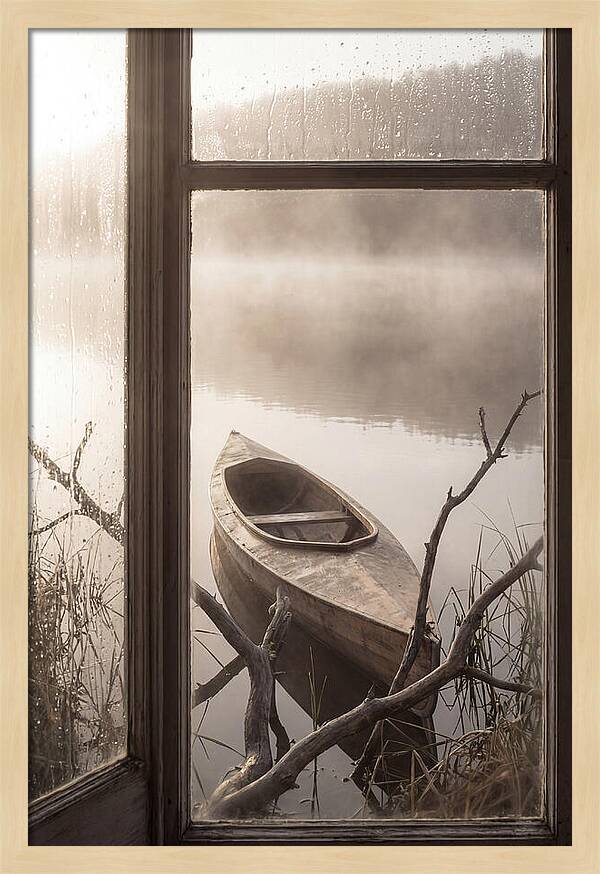 Kayak On Misty Lake