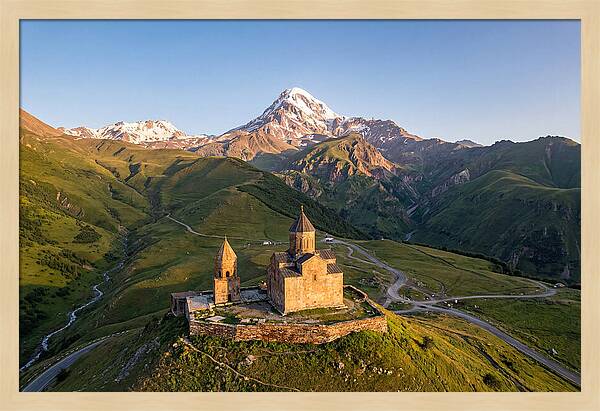 Kazbegi Panorama At Golden Hour