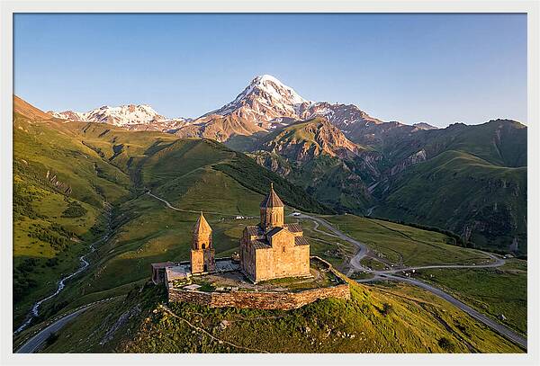 Kazbegi Panorama At Golden Hour