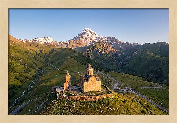 Kazbegi Panorama At Golden Hour