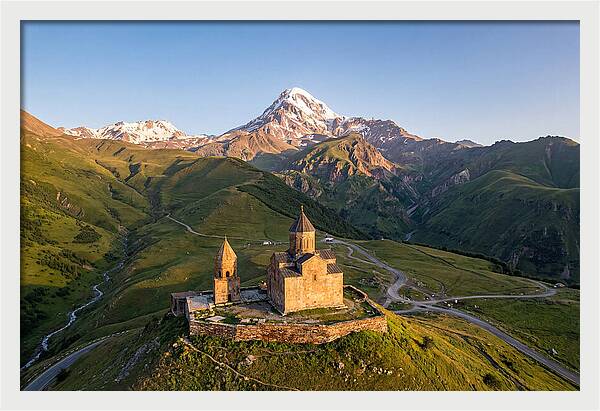 Kazbegi Panorama At Golden Hour