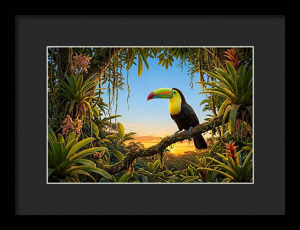 Keel Billed Toucan Perched At Sunset