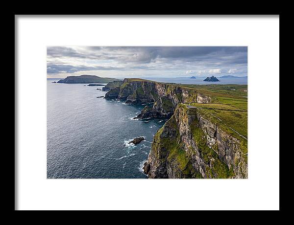 Kerry Cliffs And Skellig Islands Aerial View