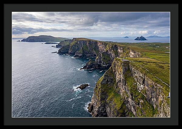 Kerry Cliffs And Skellig Islands Aerial View