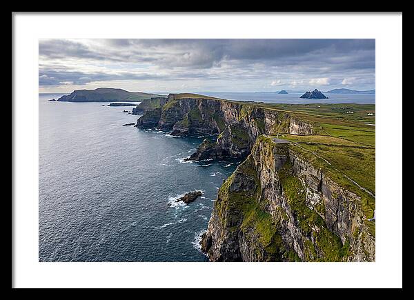 Kerry Cliffs And Skellig Islands Aerial View