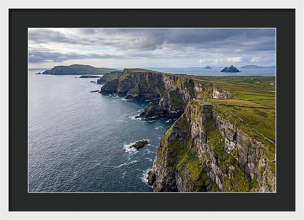 Kerry Cliffs And Skellig Islands Aerial View