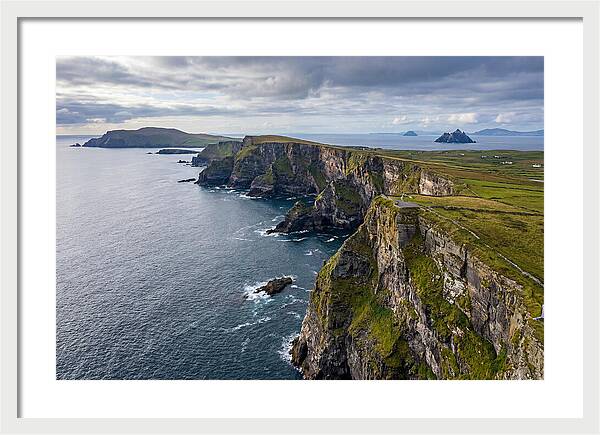 Kerry Cliffs And Skellig Islands Aerial View