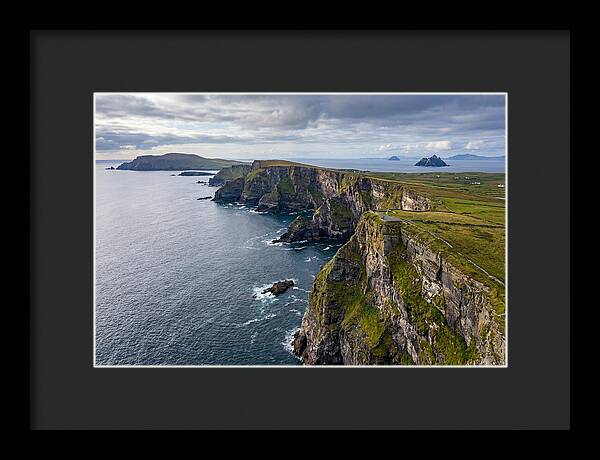 Kerry Cliffs And Skellig Islands Aerial View