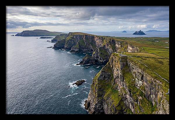Kerry Cliffs And Skellig Islands Aerial View