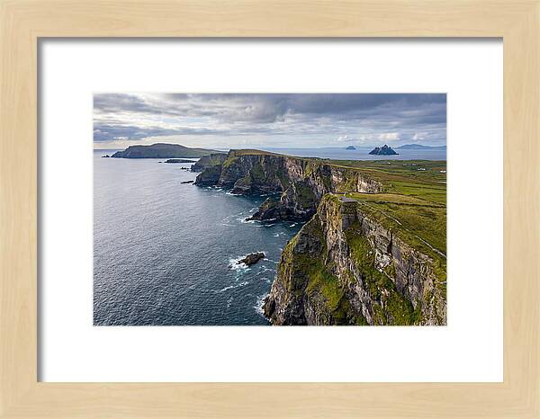 Kerry Cliffs And Skellig Islands Aerial View