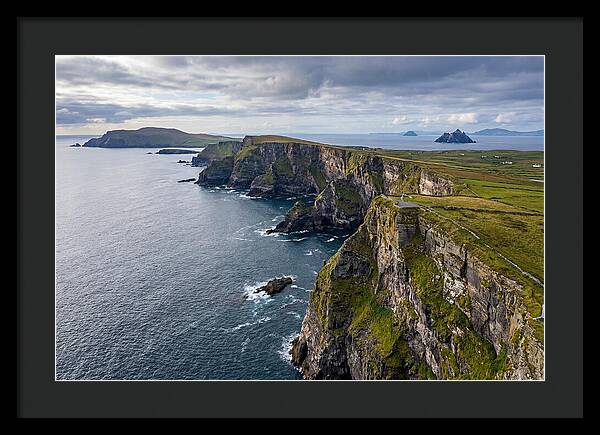 Kerry Cliffs And Skellig Islands Aerial View