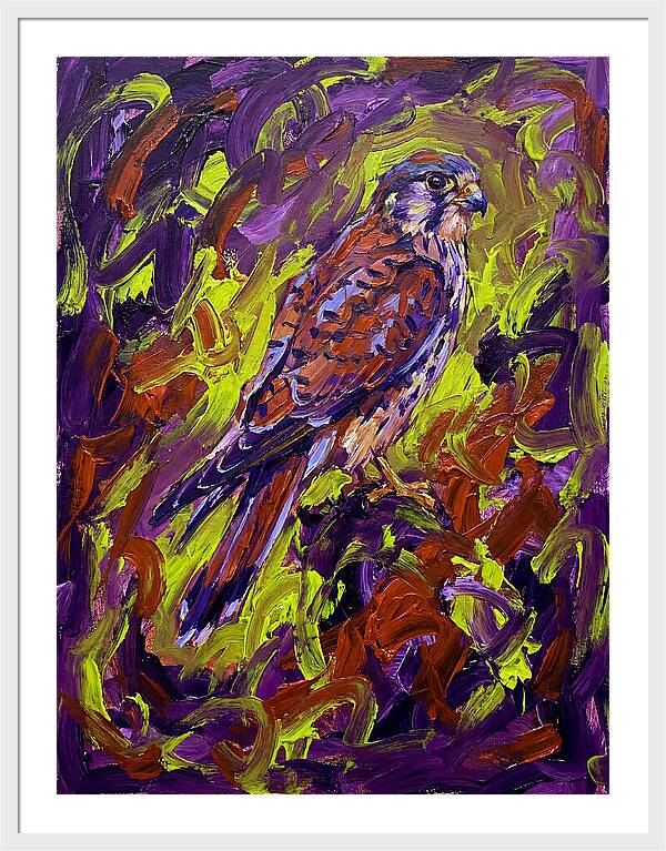 Kestrel In Vibrant Expressionism