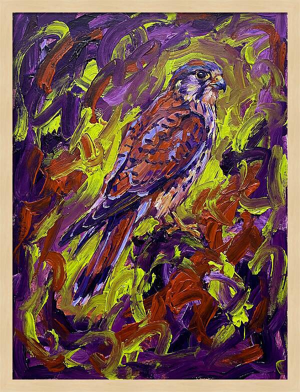 Kestrel In Vibrant Expressionism