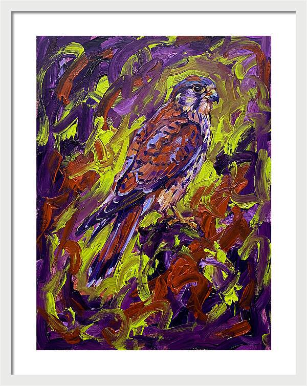 Kestrel In Vibrant Expressionism