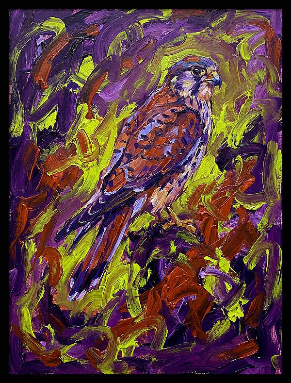 Kestrel In Vibrant Expressionism