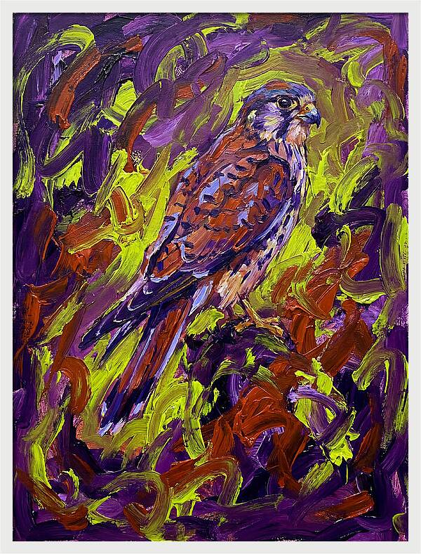 Kestrel In Vibrant Expressionism