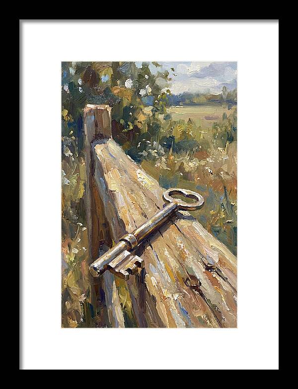Key On A Weathered Fence