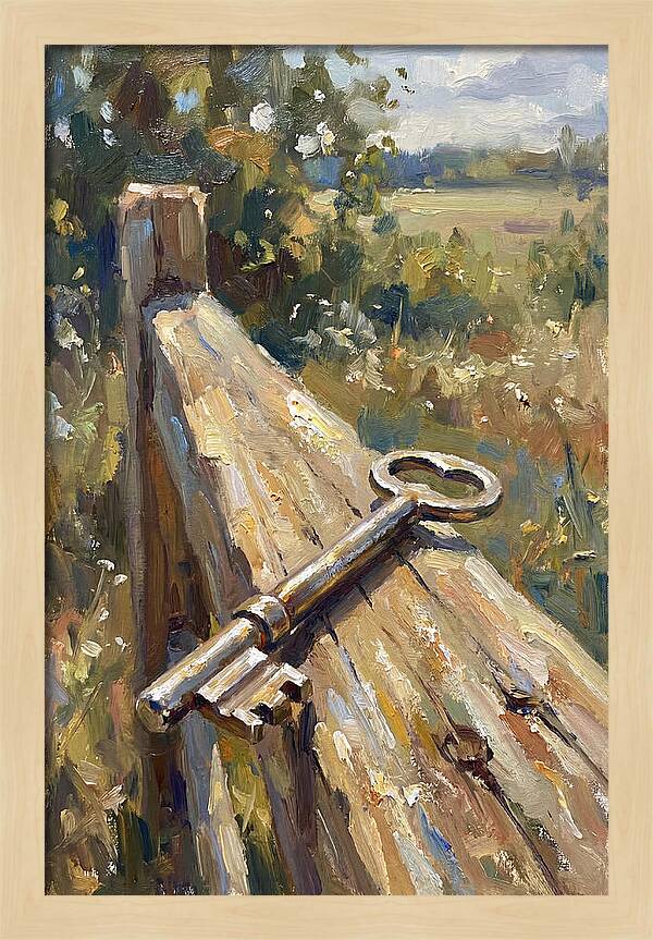 Key On A Weathered Fence
