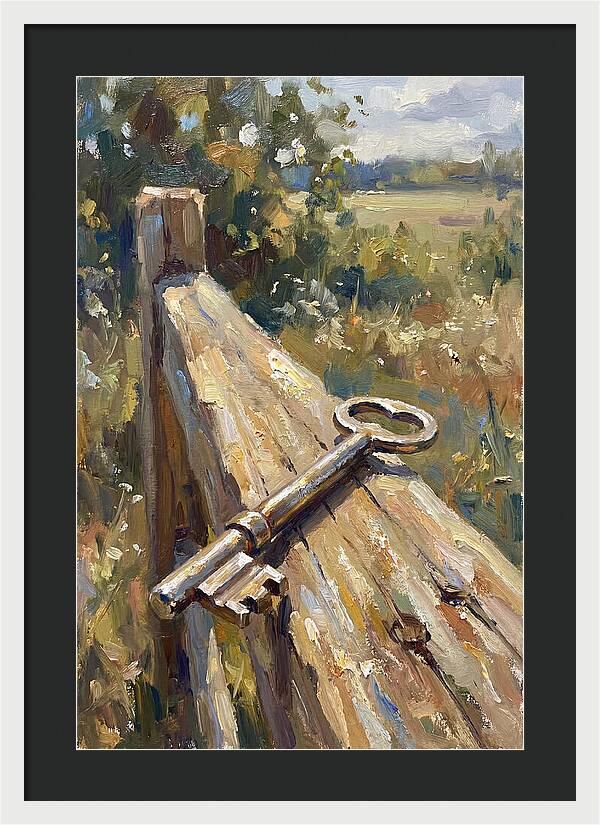 Key On A Weathered Fence