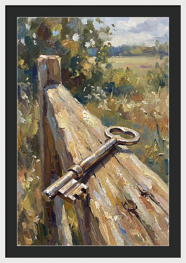 Key On A Weathered Fence
