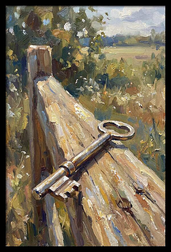 Key On A Weathered Fence