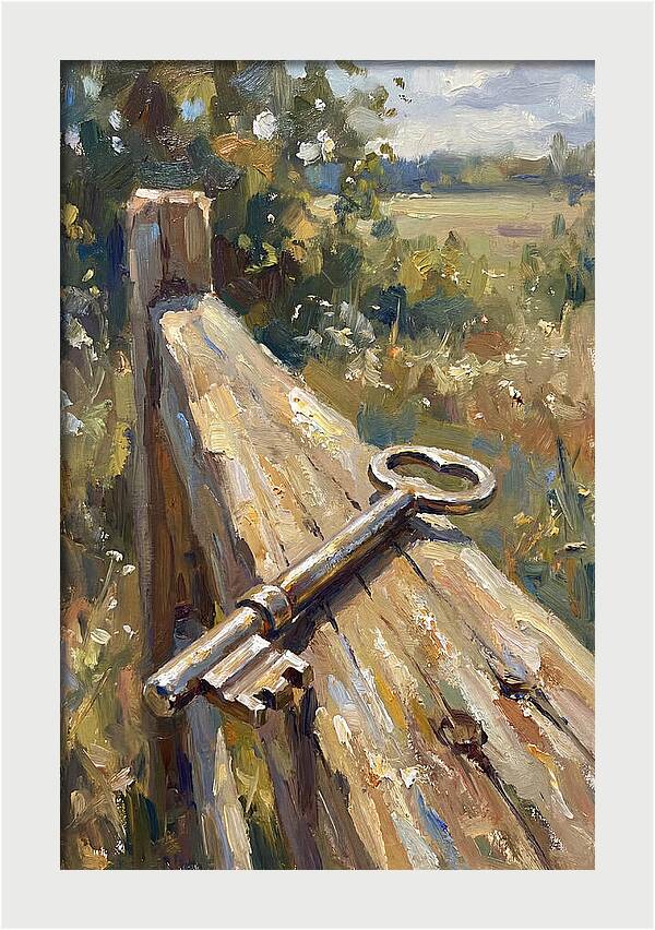 Key On A Weathered Fence