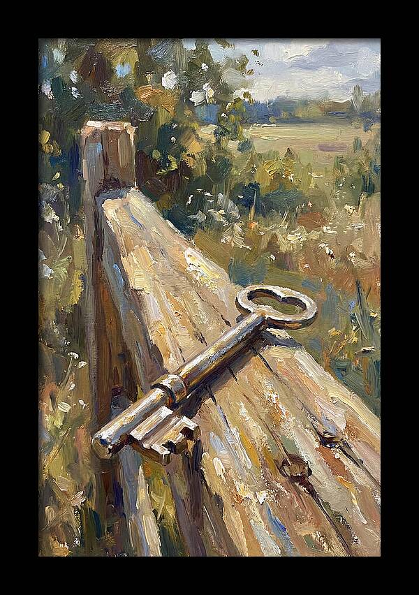 Key On A Weathered Fence
