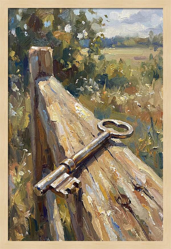 Key On A Weathered Fence