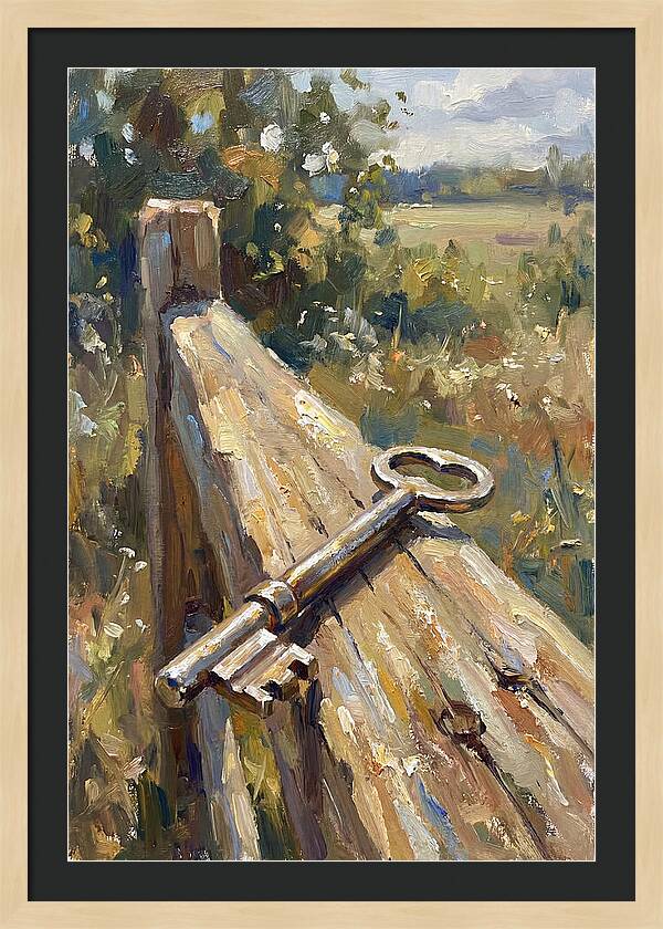 Key On A Weathered Fence